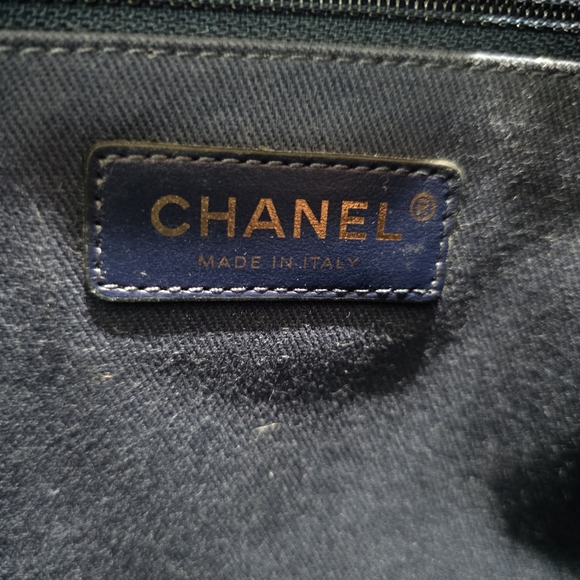 Chanel Mixed Fibers Striped Small Deauville Tote Navy Blue - Picture 10 of 16